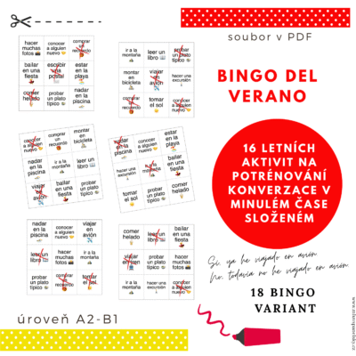 🎲 Bingo del verano – zábavná hra na procvičení španělštiny